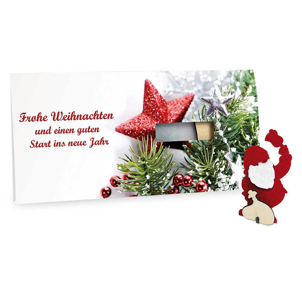 Steckfiguren-Karte Filz - Weihnachtsmann 4/4-c