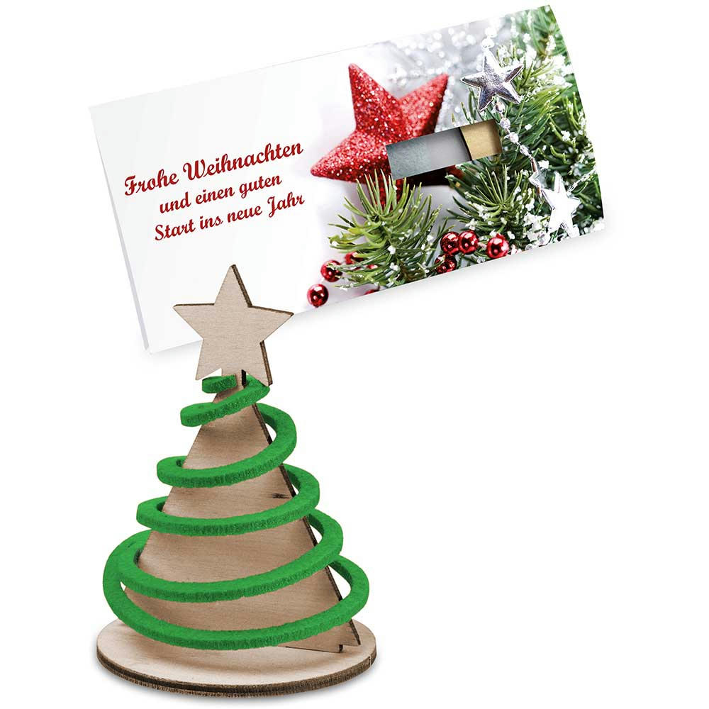 Steckfiguren-Karte Filz - Tannenbaum Wendelfilz 4/0-c