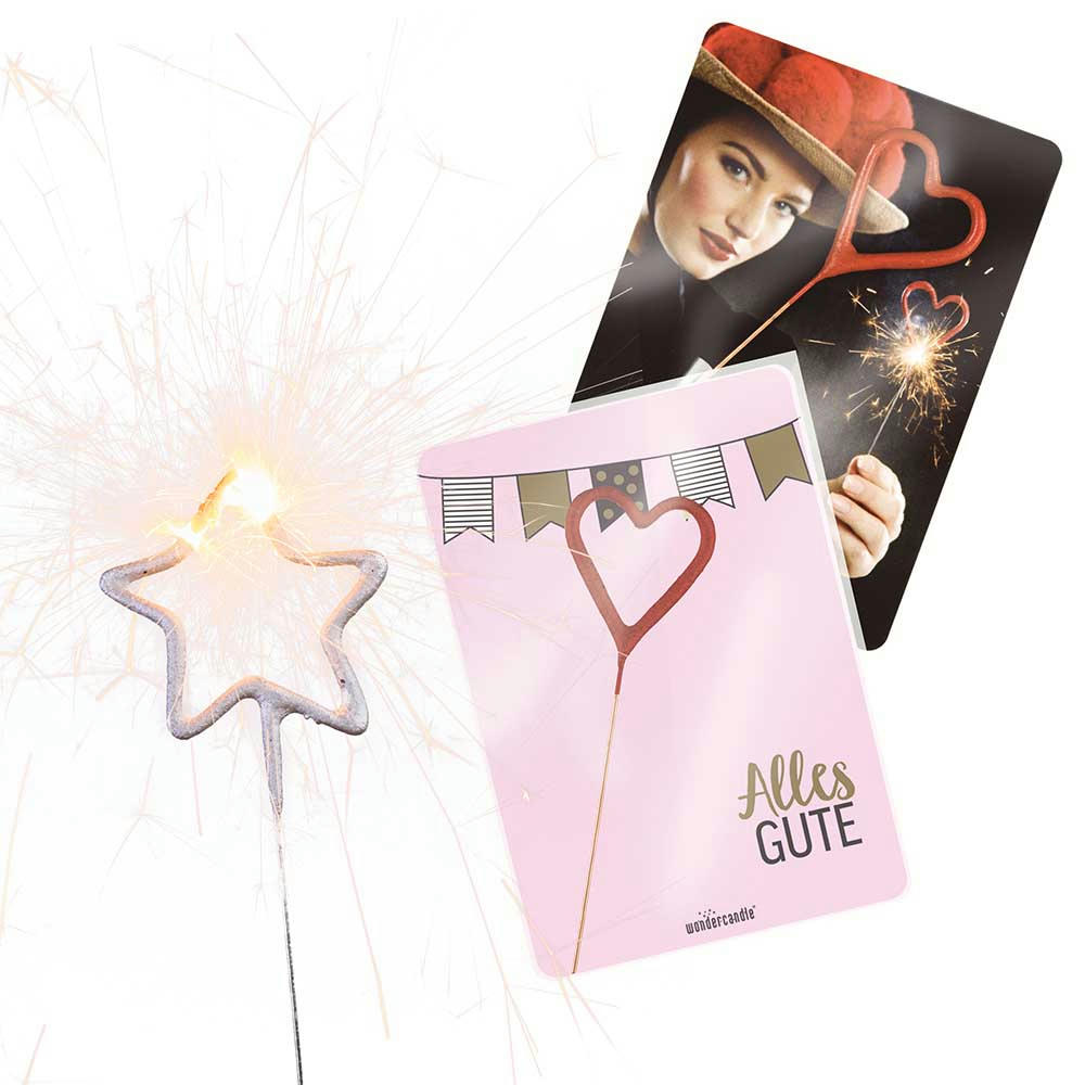 Wondercandle Mini mit Wondercard  - Herz, rot