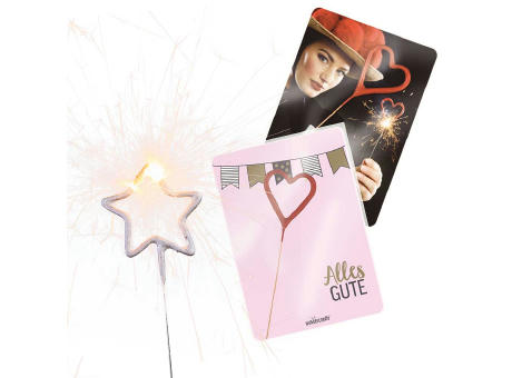 Wondercandle Mini mit Wondercard  - Herz, gold