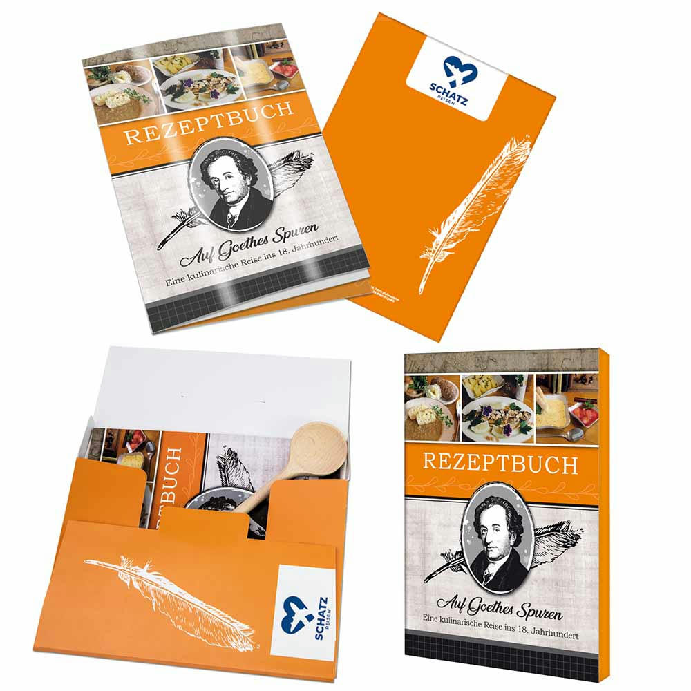 Rezeptbuch-Set "Auf Goethes Spuren" - Rezeptbuch mit 1-c Logoeindruck
