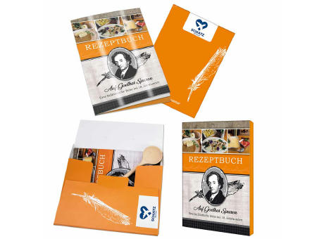 Rezeptbuch-Set "Auf Goethes Spuren" - Set mit 1-c Logoeindruck