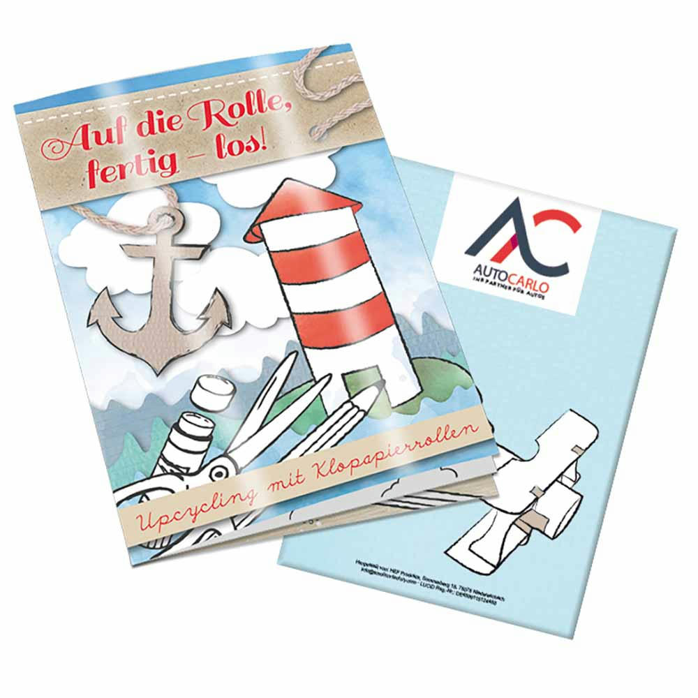 Upcycling-Heft - Toilettenpapierrollen - Tampondruck 2-c