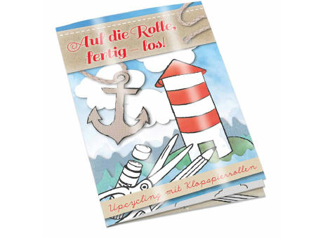 Upcycling-Heft - Toilettenpapierrollen - Tampondruck 2-c