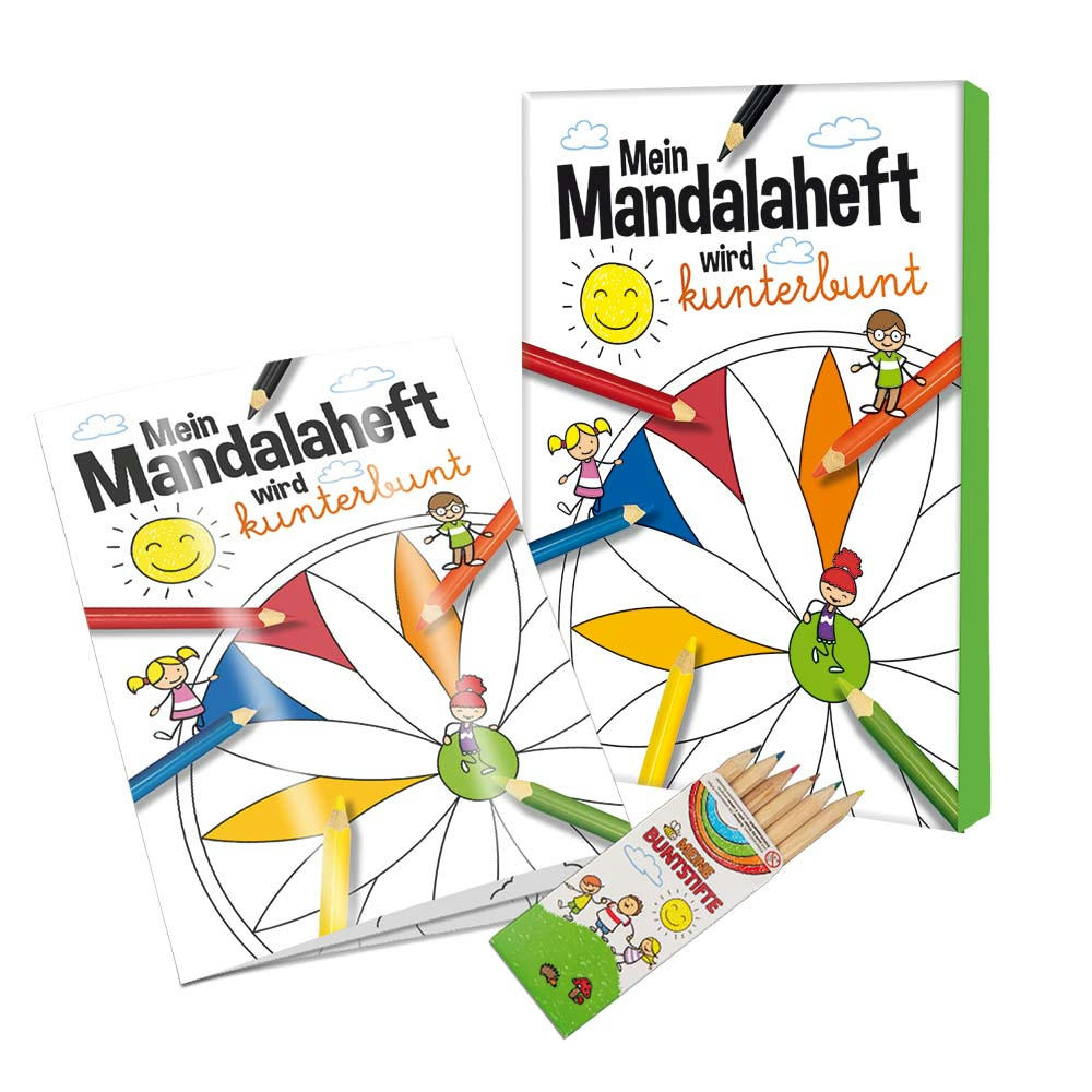Malbuch / Mal-Set A5 - Mandala - Malset neutral
