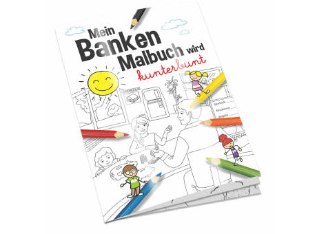 Malbuch / Mal-Set A6 - Banken - Malbuch neutral