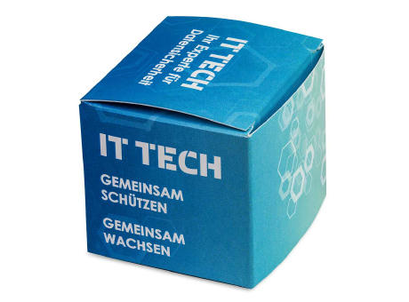 Pflanz-Holz Hexagon mit Samen - Glücksklee-Zwiebel, 1 Seite gelasert (* Je nach Verfügbarkeit der Glücksklee-Zwiebeln)