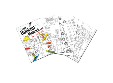 Malbuch / Mal-Set A6 - Banken - Malset neutral