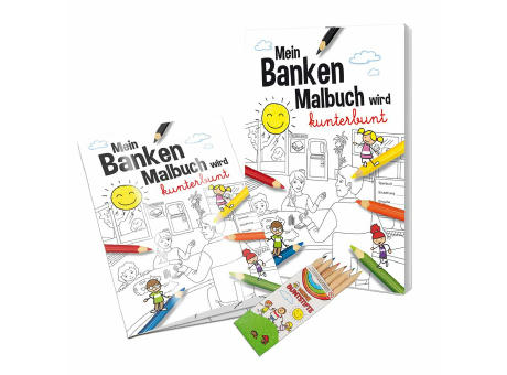 Malbuch / Mal-Set A6 - Banken - Malset neutral