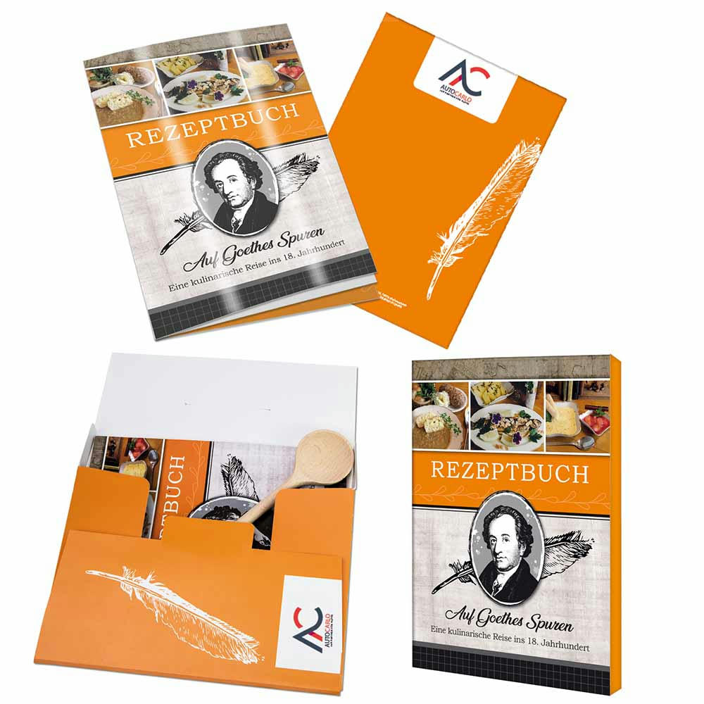 Rezeptbuch-Set "Auf Goethes Spuren" - Set mit 2-c Logoeindruck