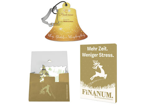 Backförmchen mit Rezeptblock Glocke - in weihnachtlicher Mappe (individuell 4-c)