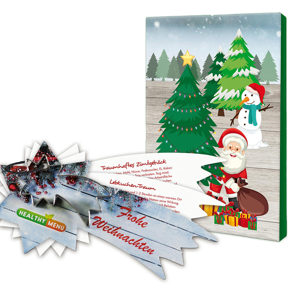 Backförmchen mit Rezeptblock Komet - in weihnachtlicher Mappe (neutral)