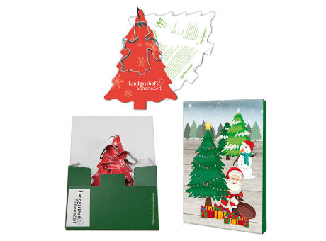 Backförmchen mit Rezeptblock Tannenbaum - Engel - in weihnachtlicher Mappe (mit 1c-Logoeindruck)
