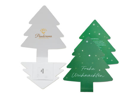 Klappkärtchen Tannenbaum - neutral mit 2-c Logoeindruck