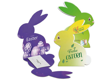 Klappkärtchen Osterhase - Druck individuell 4/4-c