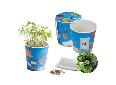 Blumenwiese To-Go - Ostern - Kräutermischung - neutral mit 1-c Logoeindruck