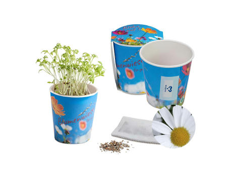 Blumenwiese To-Go - Ostern - Margerite - neutral mit 1-c Logoeindruck