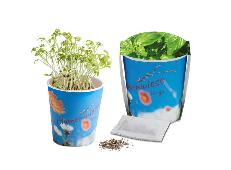 Blumenwiese To-Go - Ostern - Basilikum - Druck individuell 4/0-c