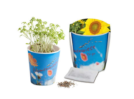 Blumenwiese To-Go - Ostern - Sonnenblume - Druck individuell 4/0-c