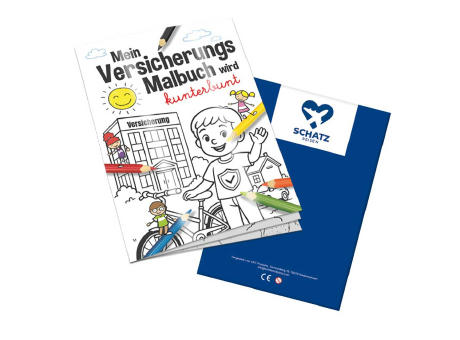 Malbuch / Mal-Set A6 - Versicherung - Malbuch mit 1-c Logoeindruck