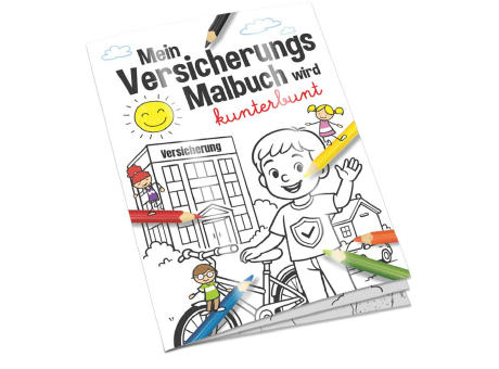 Malbuch / Mal-Set A6 - Versicherung - Malbuch mit 2-c Logoeindruck