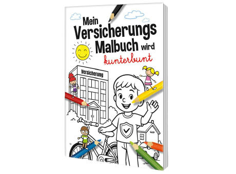 Malbuch / Mal-Set A6 - Versicherung - Malbuch mit 2-c Logoeindruck