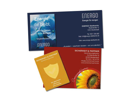 Samentütchen auf Werbekarte - Gartenkresse