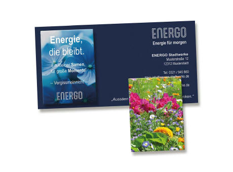 Samentütchen auf Werbekarte - Sommerblumenmischung