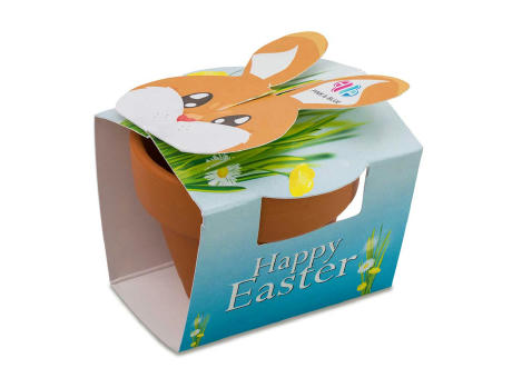 Tontöpfchen-Hase mit Samen - Ringelblume inkl. Tampondruck