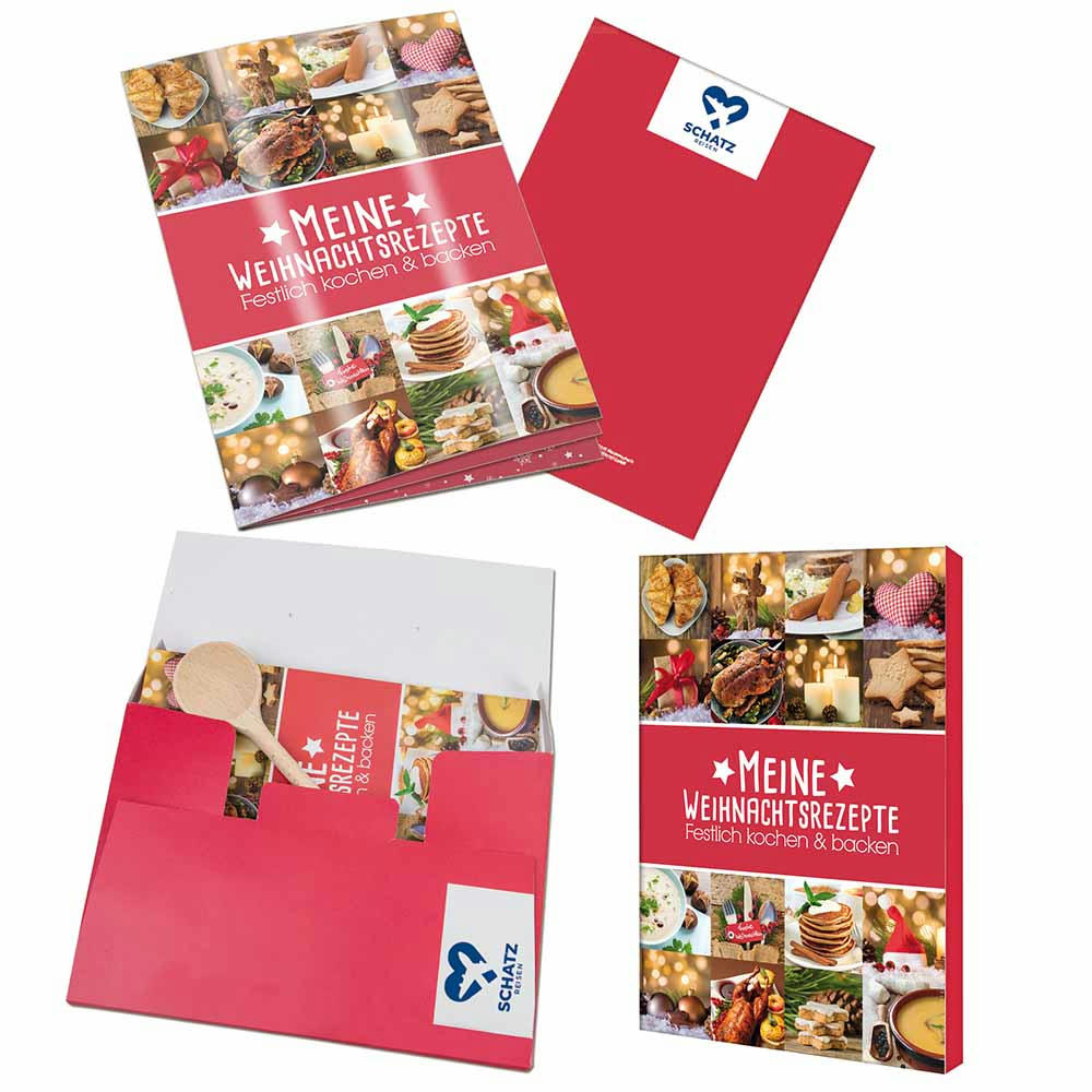Rezeptbuch-Set "Weihnachten" - Set mit 1-c Logoeindruck