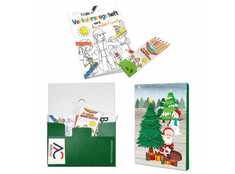 Mal-Set A6 - Weihnachten - Malset mit 2-c Logoeindruck