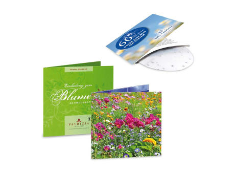 Green-Card mit Samen - Sommerblumenmischung, 4/0-c