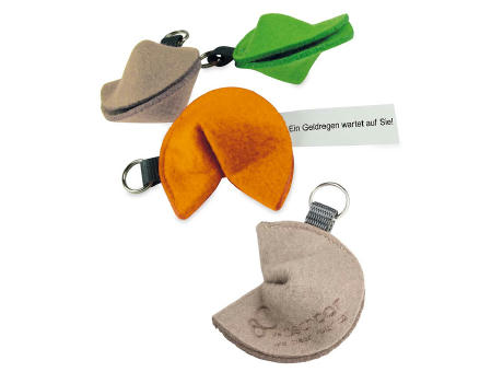 Glückskeks-Schlüsselanhänger Filz - Orange