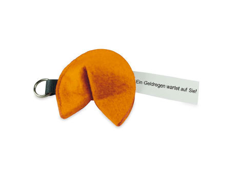 Glückskeks-Schlüsselanhänger Filz - Orange