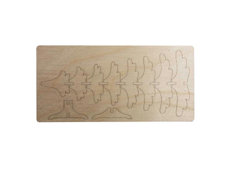 3D Holzpuzzle-Karte - Tannenbaum