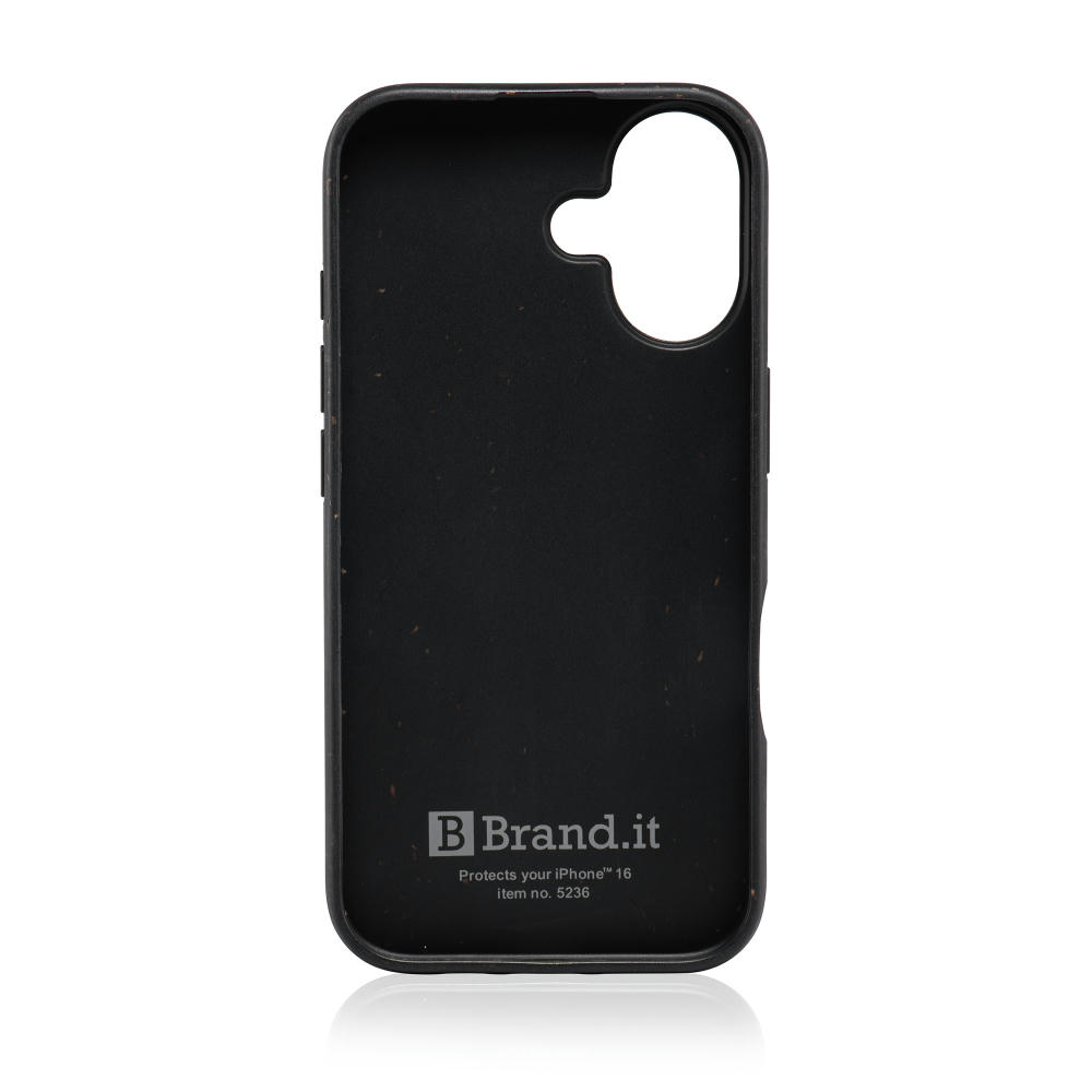 Nachhaltige Handyhülle inkl. Sammlung 1kg Ozeanplastik iPhone™ 16 plus Turtle Eco Soft Case PLA + Bambus schwarz