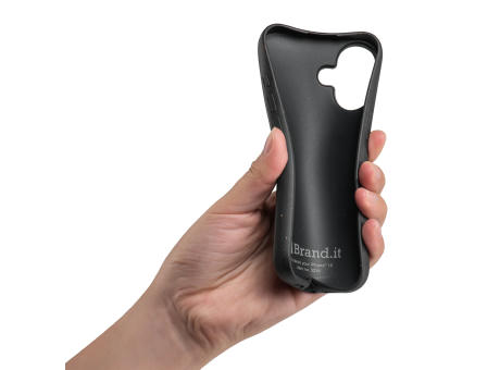 Nachhaltige Handyhülle inkl. Sammlung 1kg Ozeanplastik iPhone™ 16 plus Turtle Eco Soft Case PLA + Bambus schwarz