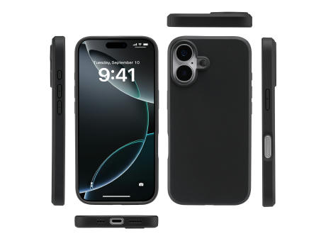 Handy Hülle iPhone™ 16 Black Series Soft Case TPU Silikon mit Mikrofaser Innenseite matt schwarz