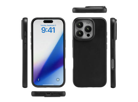 Handy Hülle kompostierbar iPhone™ 16 pro max Turtle Eco Soft Case PLA + Bambus schwarz