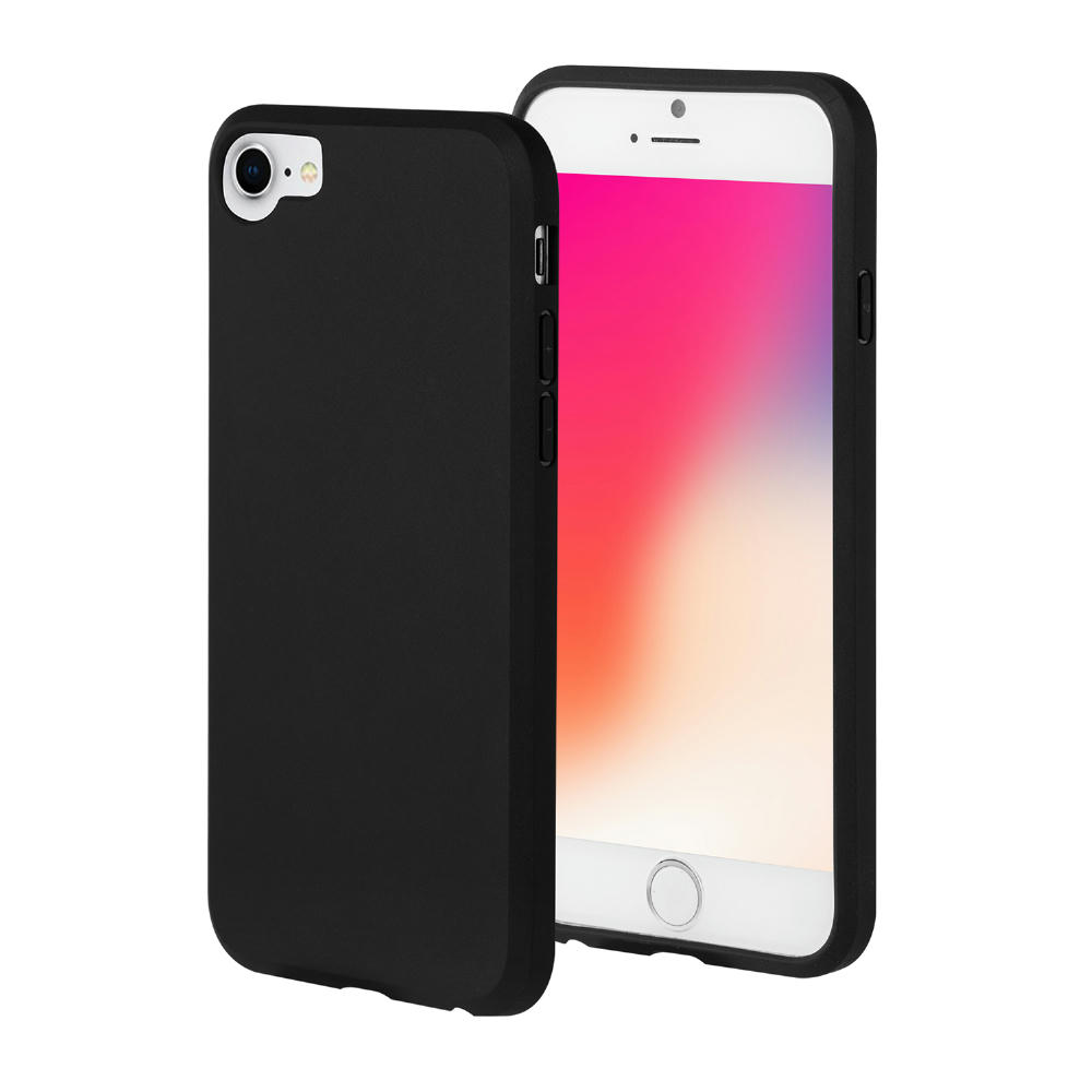 Handy Hülle iPhone™ 6/6s/7/8/SE(2020/2022) Black Series Soft Case TPU Silikon mit Mikrofaser Innenseite matt schwarz