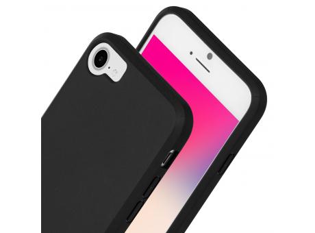 Handy Hülle iPhone™ 6/6s/7/8/SE(2020/2022) Black Series Soft Case TPU Silikon mit Mikrofaser Innenseite matt schwarz