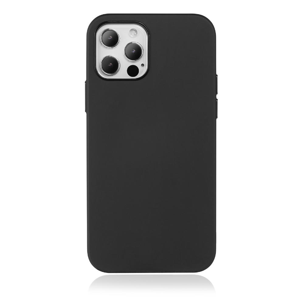 Handy Hülle iPhone™ 12/12 pro Black Series Soft Case TPU Silikon mit Mikrofaser Innenseite matt schwarz