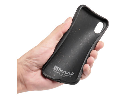 Handy Hülle kompostierbar iPhone™ 12/12 pro Turtle Eco Soft Case PLA + Bambus schwarz