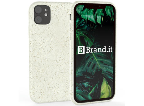 Handy Hülle kompostierbar iPhone™ 12/12 pro Turtle Eco Soft Case PLA + Bambus creme weiss