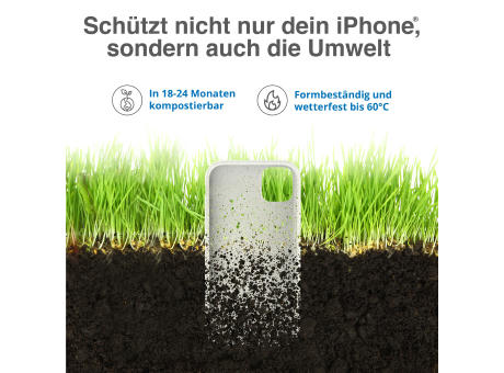 Handy Hülle kompostierbar iPhone™ 12 mini Turtle Eco Soft Case PLA + Bambus schwarz