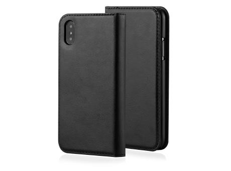 Handy Hülle iPhone™ X/Xs Flamingo Premium Wallet Flip Case Kunstleder schwarz