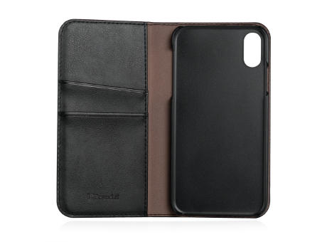 Handy Hülle iPhone™ X/Xs Flamingo Premium Wallet Flip Case Kunstleder schwarz