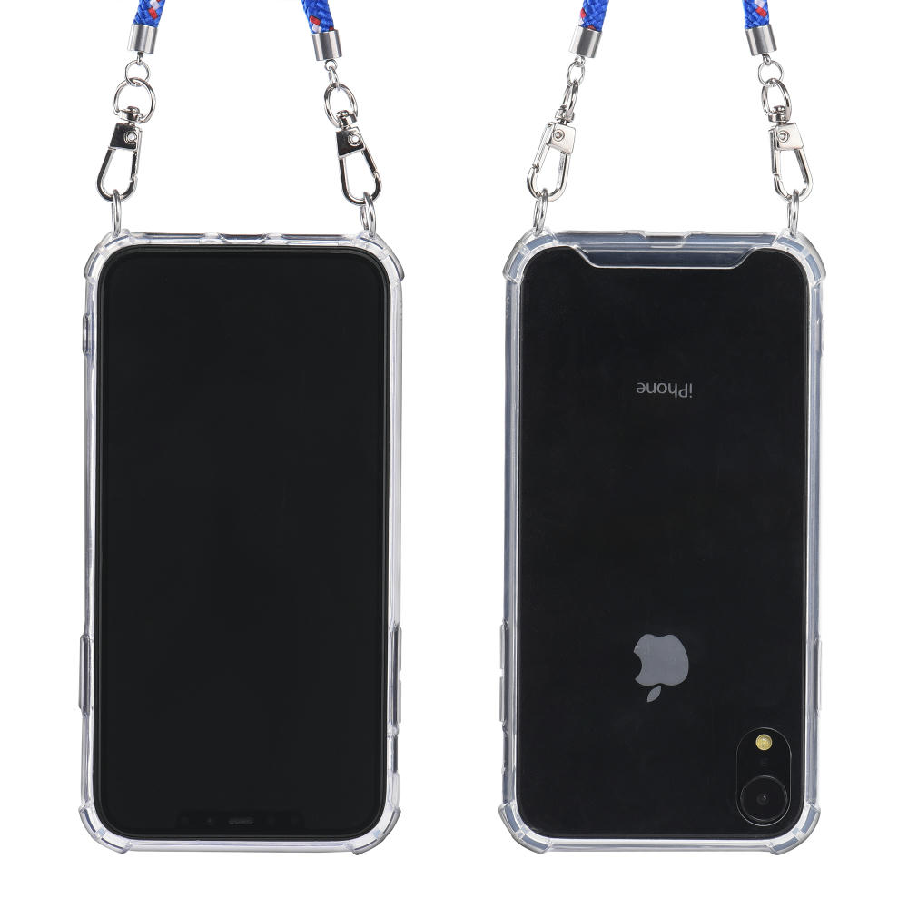 Handykette Handy Hülle iPhone™ X/Xs Parrot Necklace Case TPU/PC transparent mit Kordel