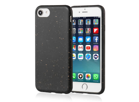 Handy Hülle kompostierbar iPhone™ 6/6s/7/8/SE(2020) Turtle Eco Soft Case PLA + Bambus schwarz