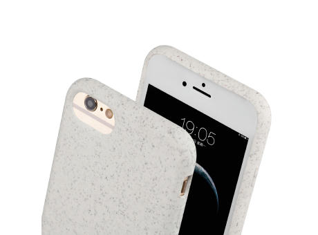 Nachhaltige Handyhülle inkl. Sammlung 1kg Ozeanplastik iPhone™ 6/6s/7/8/SE(2020) Turtle Eco Soft Case PLA + Bambus creme weiss